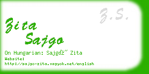 zita sajgo business card